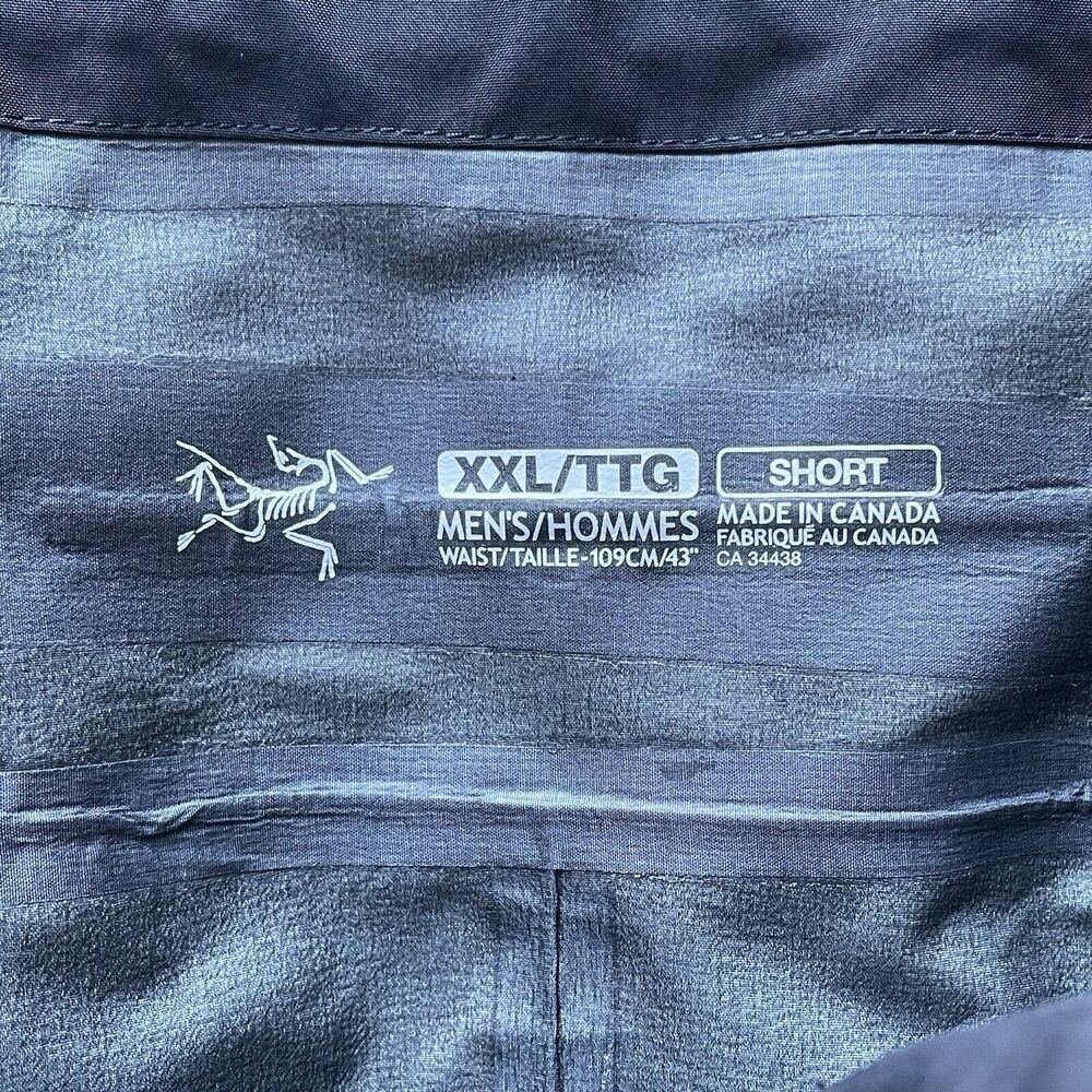 Arc'teryx Mens Sz 2XL GoreTex Pants Snow Ski Pants Black Lightweight Nylon Shell - Picture 14 of 16